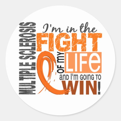 Fight Of My Life Multiple Sclerosis Classic Round Sticker