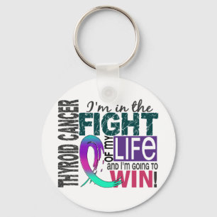 Fight Of My Life Thyroid Cancer Keychain