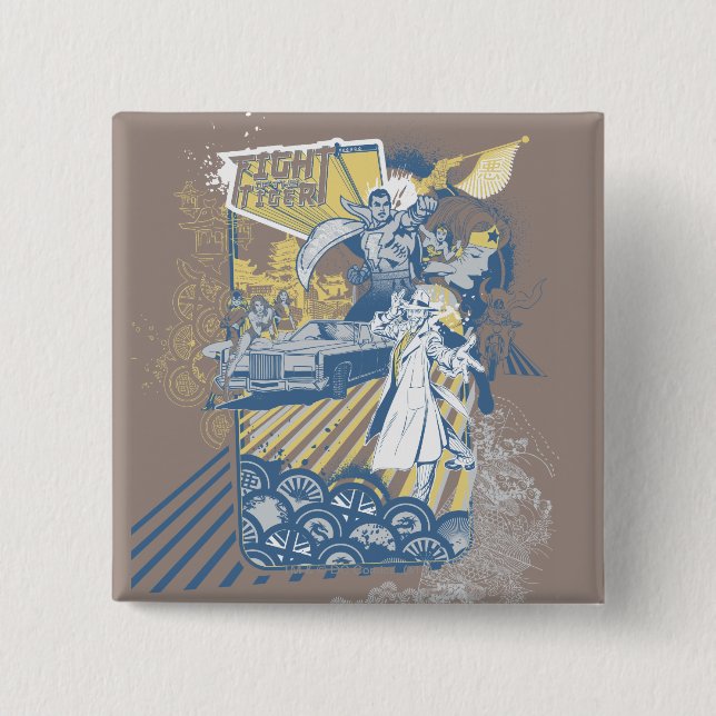 Fight of the Tiger Pinback Button (Front)