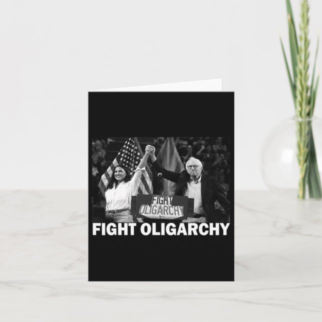 Fight Oligarchy Bernie Sanders And Aoc Freedom Us  Card (Front)