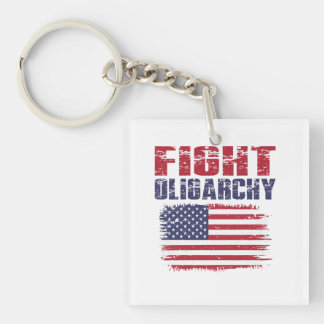 Fight Oligarchy Protest Keychain