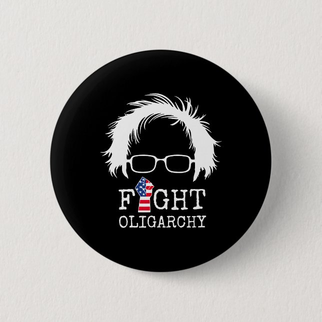 Fight Oligarchy Sanders And Aoc Freedom Us Anti Tr Button (Front)