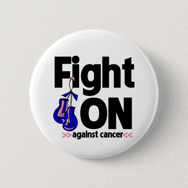 Fight On Against Male Breast Cancer Pinback Button (Front)