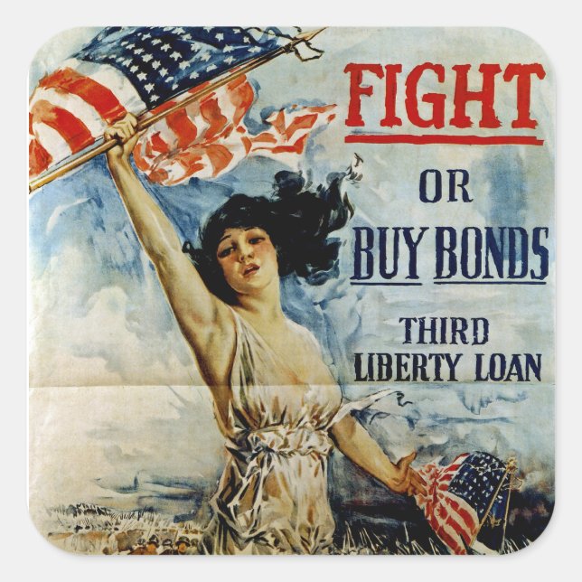 Fight or Buy Bonds Square Sticker (Front)