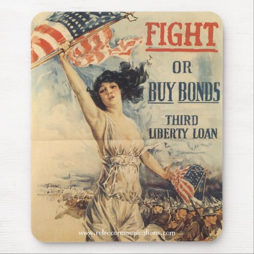 Fight or Buy Bonds WWl Poster Mouse Pad