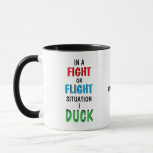 Fight or Flight and Coffee Funny Humor Mug