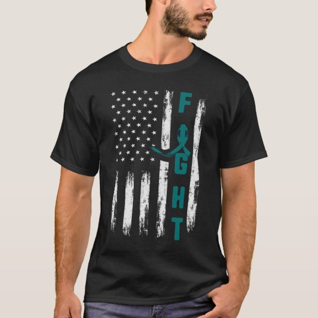 Fight Ovarian Cancer Awareness Month T-Shirt (Front)