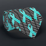 Fight Ovarian Cancer Teal Ribbon Neck Tie<br><div class="desc">A ovarian cancer teal ribbon over top of the word "fight",  perfect for anyone wanting to raise awareness for ovarian cancer or show their support for a ovarian cancer patient.</div>