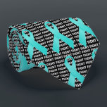 Fight Ovarian Cancer Teal Ribbon Neck Tie<br><div class="desc">A ovarian cancer teal ribbon over top of the word "fight", perfect for anyone wanting to raise awareness for ovarian cancer or show their support for a ovarian cancer patient.</div>