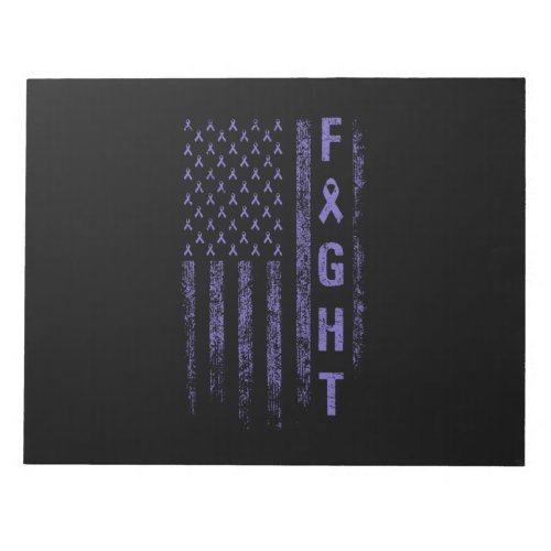 Fight Pancreatic American Flag Cancer Awareness Notepad