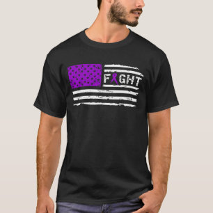 Fight Pancreatic Cancer American Flag Vintage T-Shirt