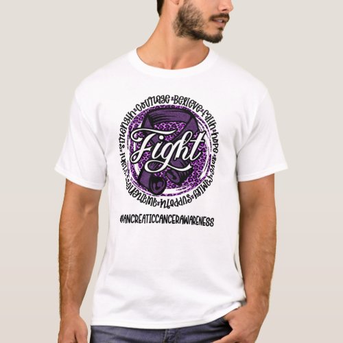 Fight Pancreatic Cancer Awareness Ribbon Faith T_Shirt