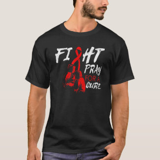 Fight Pray For Cure Hiv Aids Awareness Support Day T-Shirt