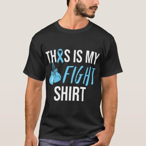 Fight Prostate Cancer Awareness Light Blue Ribbon  T_Shirt