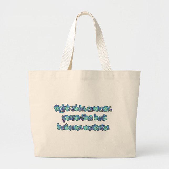 Fight Skin Cancer, Pass the Hat, Hakuna Matata Large Tote Bag (Front)