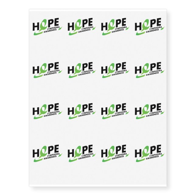 Fight Strong Lymphoma Awareness Support Gift Temporary Tattoos (Front)