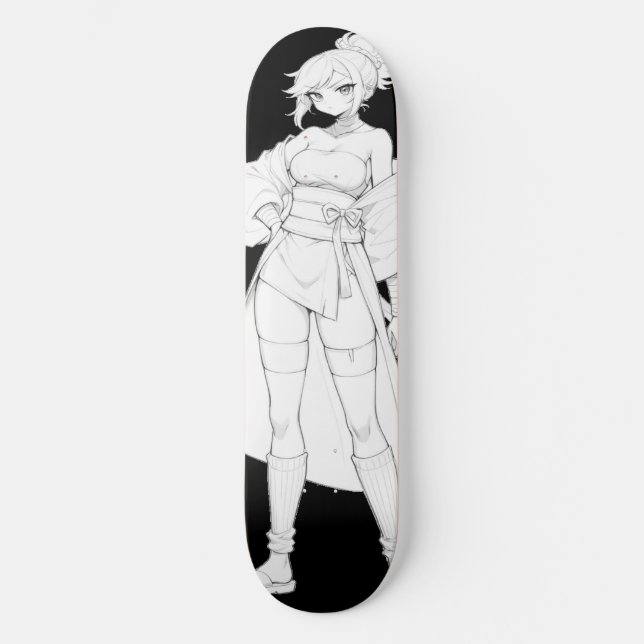 Fight Style Anime Girl Skateboard Deck (Front)