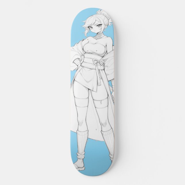 Fight Style Anime Girl Skateboard Deck (Front)