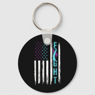 Fight Suicide Awareness And Prevention American Fl Keychain