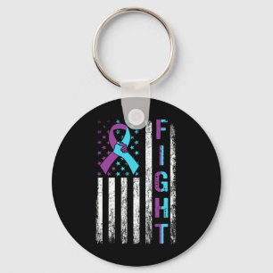 Fight Suicide Prevention Awareness American Flag R Keychain