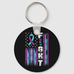 Fight Suicide Prevention Awareness Patriotic Ameri Keychain