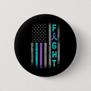 Fight Suicide Prevention Awareness Us American Fla Button