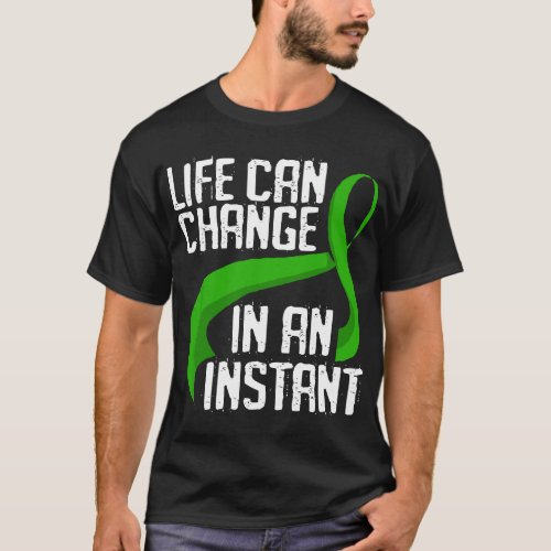 Fight TBI Warrior Green Ribbon Traumatic Survivor T_Shirt
