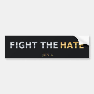 Fight The Hate JRFV Chrome-Look Bumper Sticker