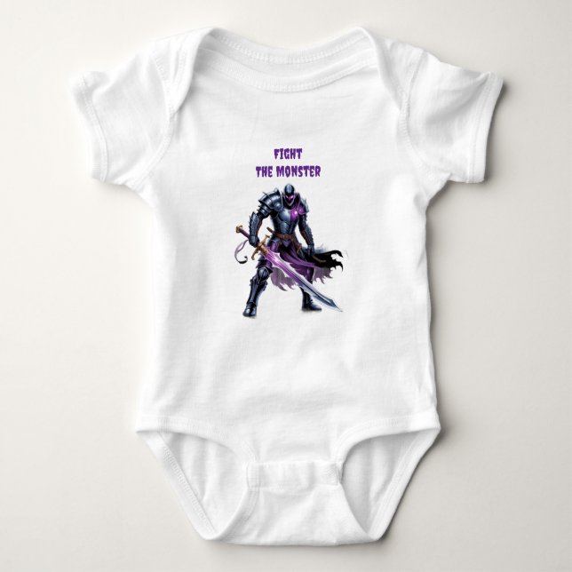 Fight the monster  baby bodysuit (Front)