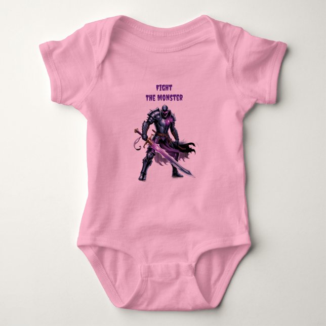 Fight the monster  baby bodysuit (Front)