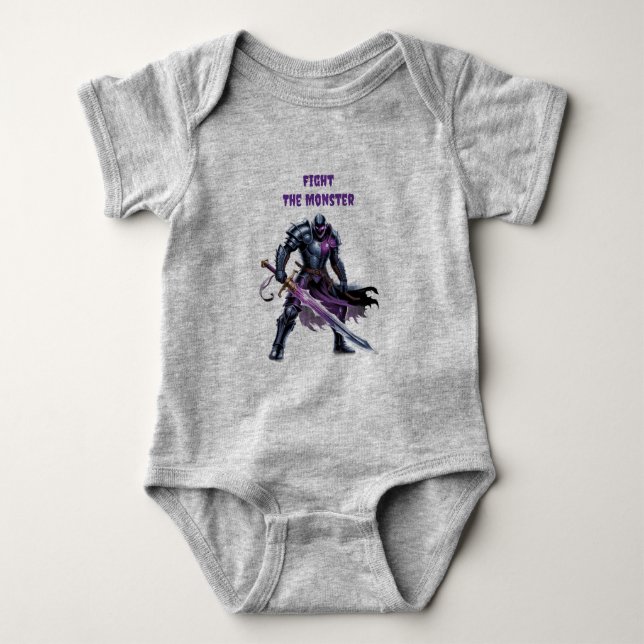 Fight the monster  baby bodysuit (Front)