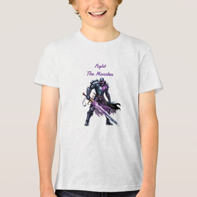 Fight the monster  Tri-Blend shirt (Front)