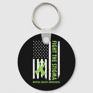 Fight The Stigma American Flag Mental Health Aware Keychain