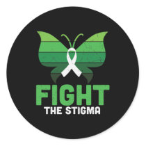Fight The Stigma Butterfly Mental Health Classic Round Sticker