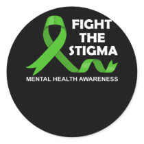 Fight The Stigma Mental Health Awareness Classic Round Sticker