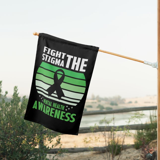 Fight The Stigma Mental Health Awareness Month House Flag (Insitu (Back))