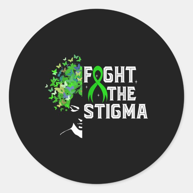 Fight The Stigma Mental Health Awareness Preventio Classic Round Sticker (Front)