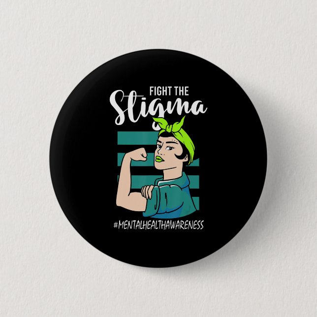 Fight The Stigma Mind Stability Awareness  Button (Front)