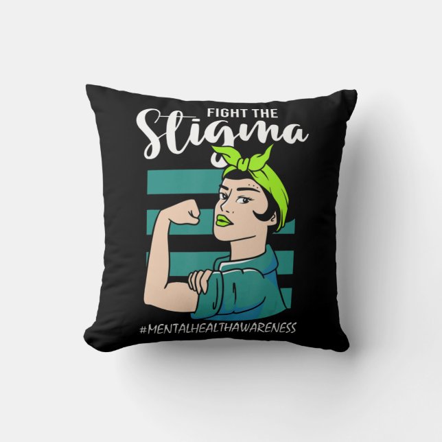 Fight The Stigma Mind Stability Awareness  Throw Pillow (Front)
