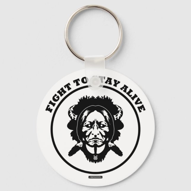 "Fight to STAY ALIVE" 2.25" button keychain (Front)