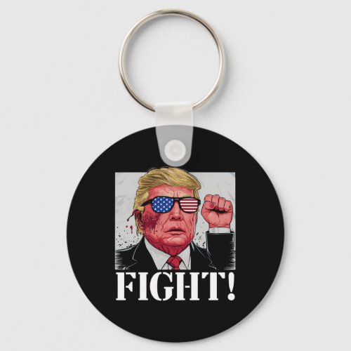 Fight Trump 2024 Pennsylvania Rally Patriot  Keychain