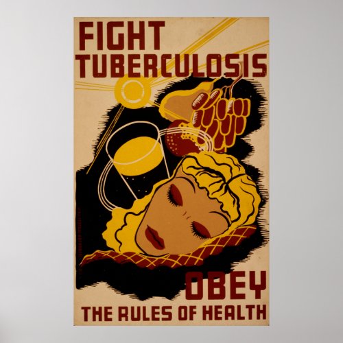 Fight Tuberculosis Vintage WPA Health Poster