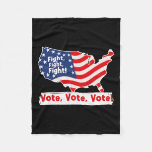 Fight Vote For Trump Presidential Election Fleece Blanket