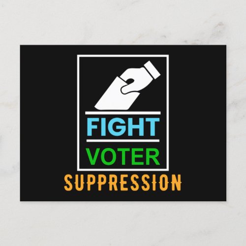 Fight Voter Suppression _ Election Design Postcard