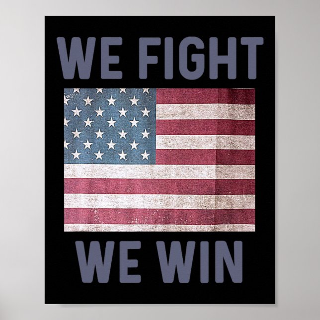 Fight We Win Harris 2024 Presidential Election Dem Poster (Front)
