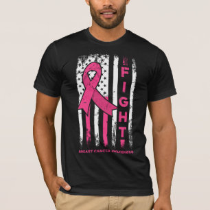 Fight with breast cancer awareness with Flag T-Shirt