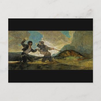 Fight With Cudgels By Francisco Goya C 1820 Postcard by EnhancedImages at Zazzle