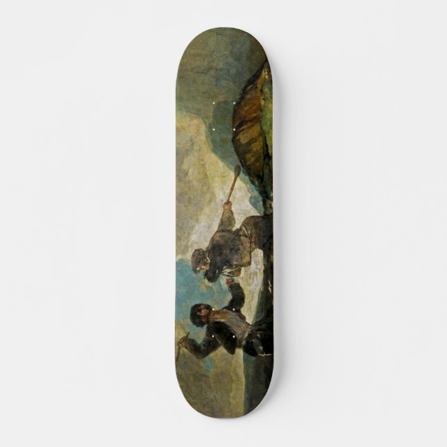 Fight with Cudgels by Francisco Goya c 1820 Skateboard Deck (Front)