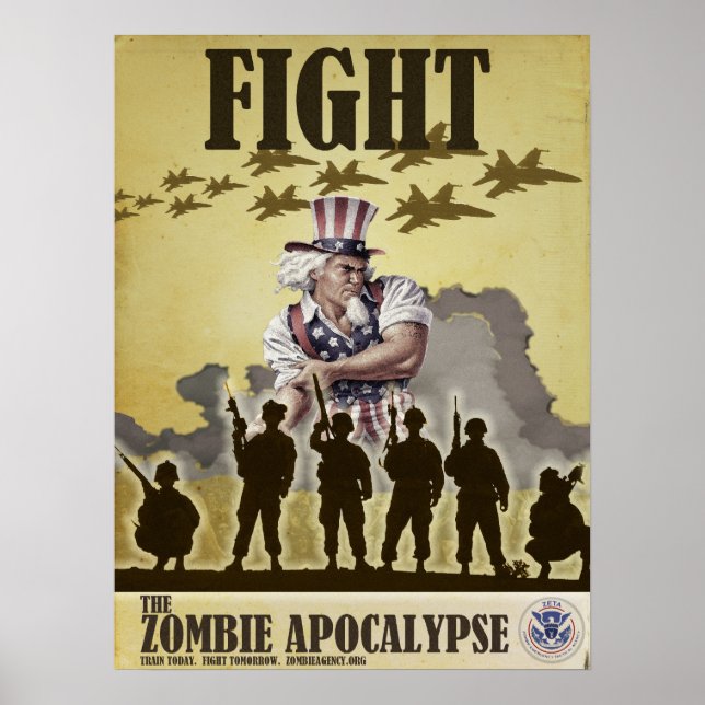 Fight Zombie Apocalypse Poster (Front)