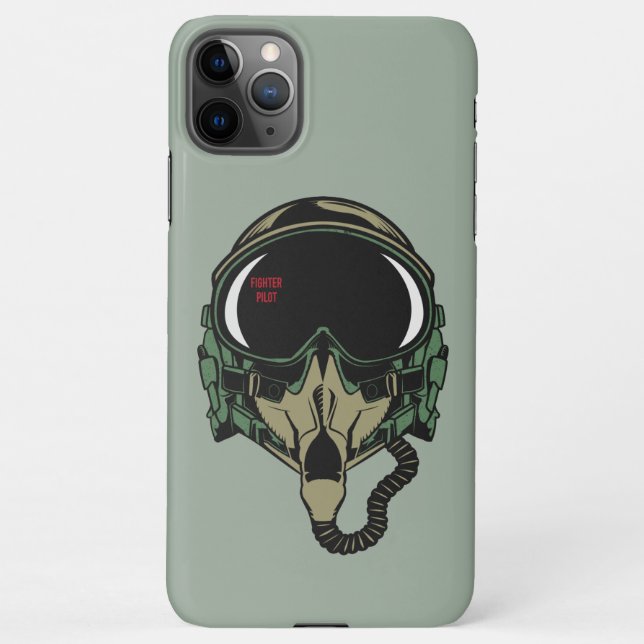 Fighter Air force Pilot Helmet Oxygen mask iPhone Case (Back)